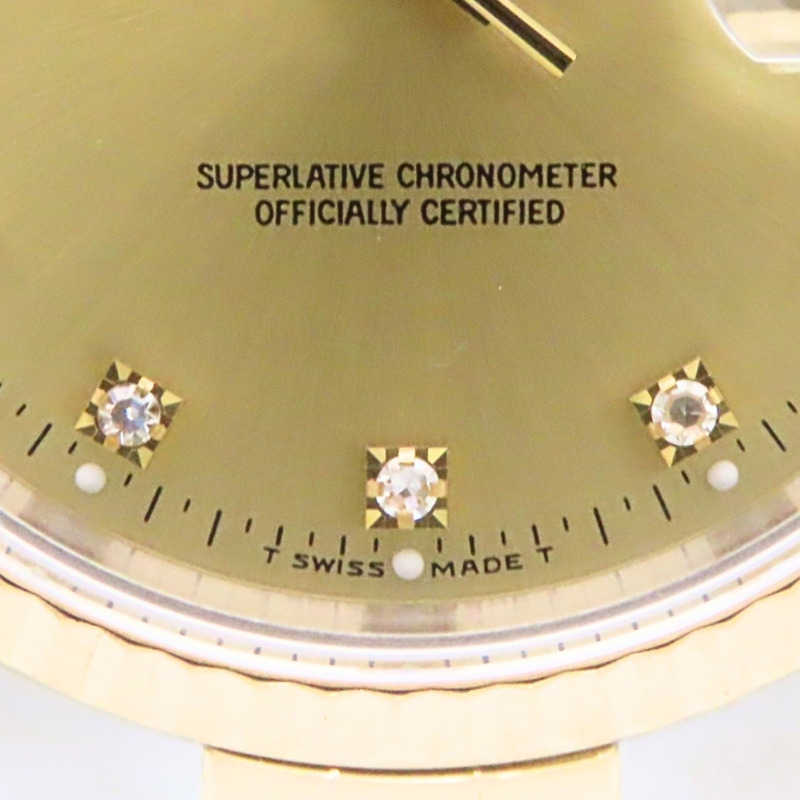 勞力士 Datejust 16233G 不鏽鋼 18K 黃金 老式鑽石 10PD E 字頭男腕錶-7