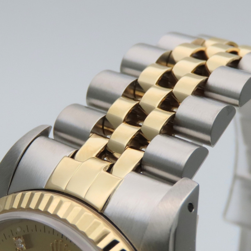 勞力士 Datejust 16233G 不鏽鋼 18K 黃金 老式鑽石 10PD E 字頭男腕錶-13