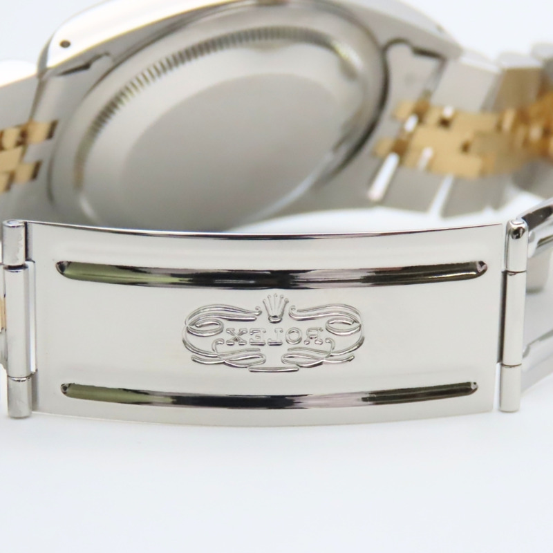 勞力士 Datejust 16233G 不鏽鋼 18K 黃金 老式鑽石 10PD E 字頭男腕錶-16