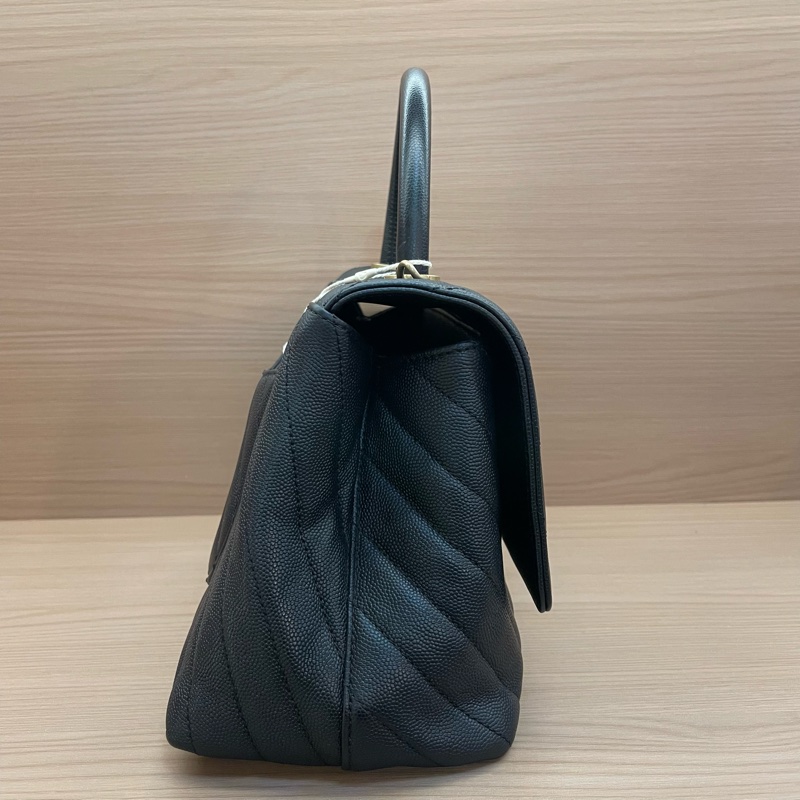 NO:D33 Chanel香奈儿 黑金斜纹荔枝皮 大號 2018年,26開 有塵袋 有卡 無盒子 尺寸底長30*高17*-2