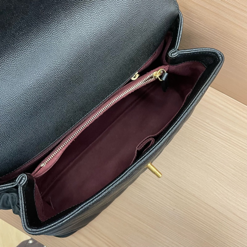 NO:D33 Chanel香奈儿 黑金斜纹荔枝皮 大號 2018年,26開 有塵袋 有卡 無盒子 尺寸底長30*高17*-12