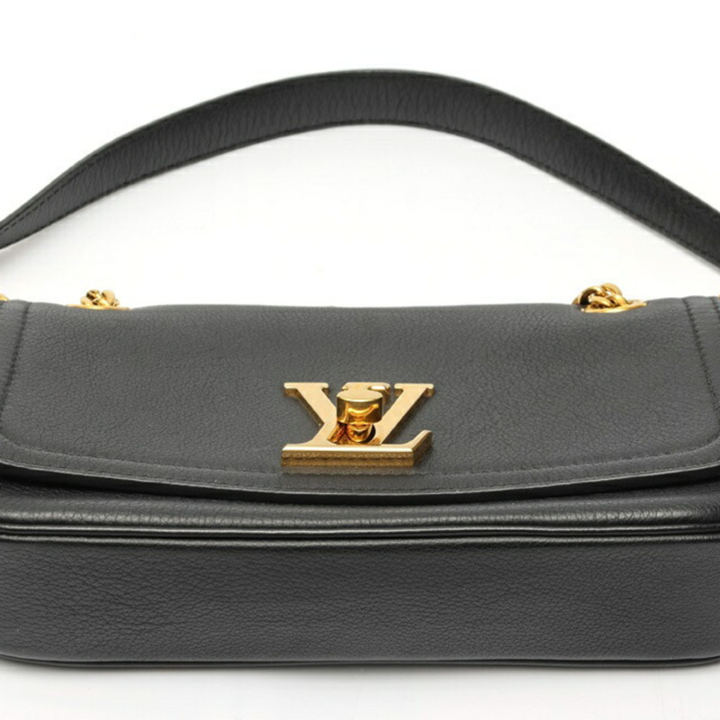 路易威登 Lockme East West 鏈條單肩包 M22303 黑色皮革-4