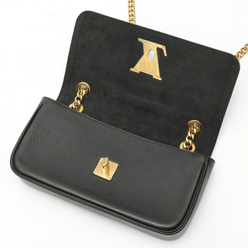 路易威登 Lockme East West 鏈條單肩包 M22303 黑色皮革-6