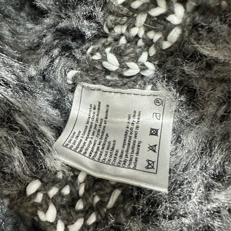 Chanel香奈兒14B灰色毛絨針織外套34碼-3