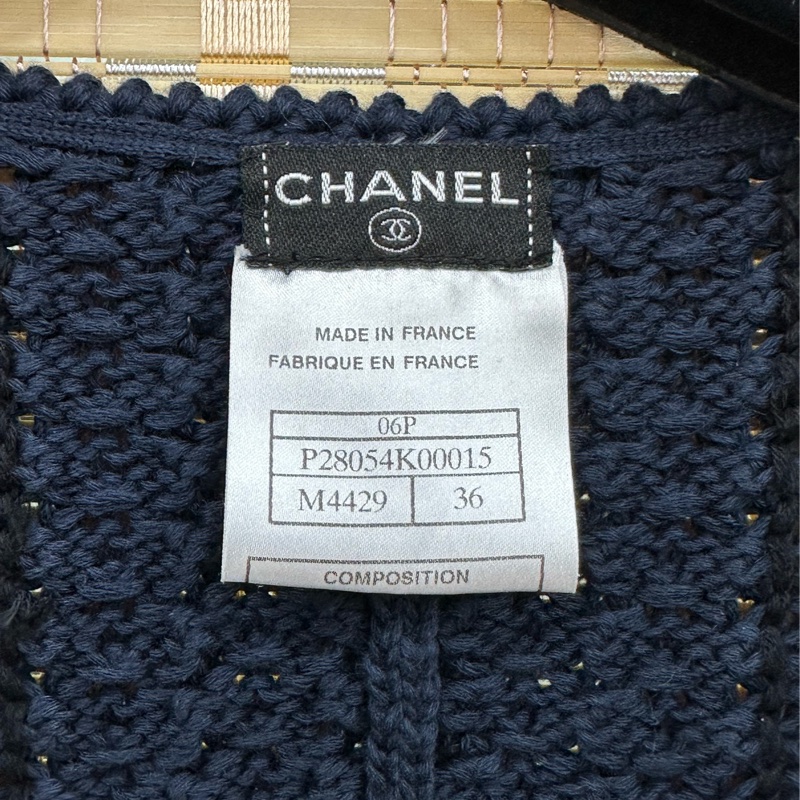 Chanel 香奈兒黑色粗花呢兩口袋上衣外套開襟衫 36碼-2