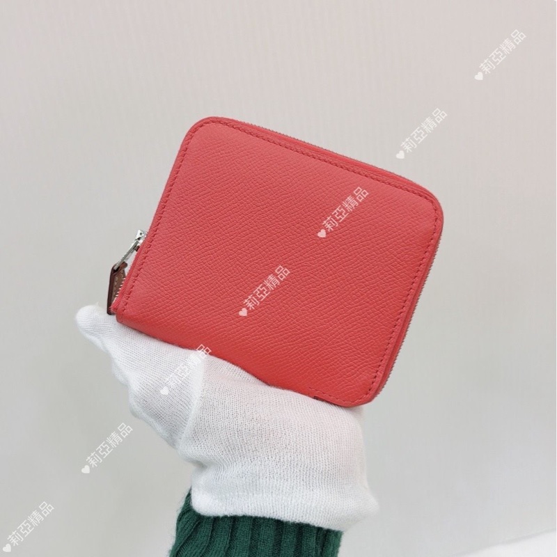 莉亞精品♡ Hermes唇膏粉幾何絲巾短夾 X刻 二手-1