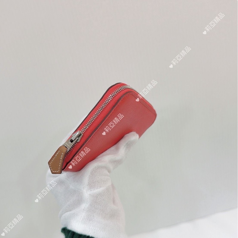 莉亞精品♡ Hermes唇膏粉幾何絲巾短夾 X刻 二手-4