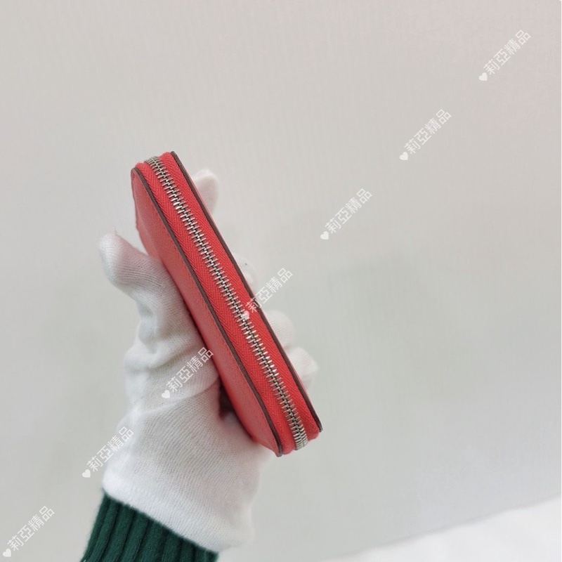 莉亞精品♡ Hermes唇膏粉幾何絲巾短夾 X刻 二手-5