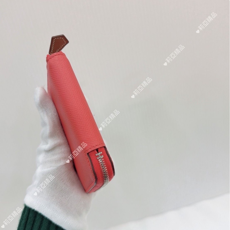 莉亞精品♡ Hermes唇膏粉幾何絲巾短夾 X刻 二手-6