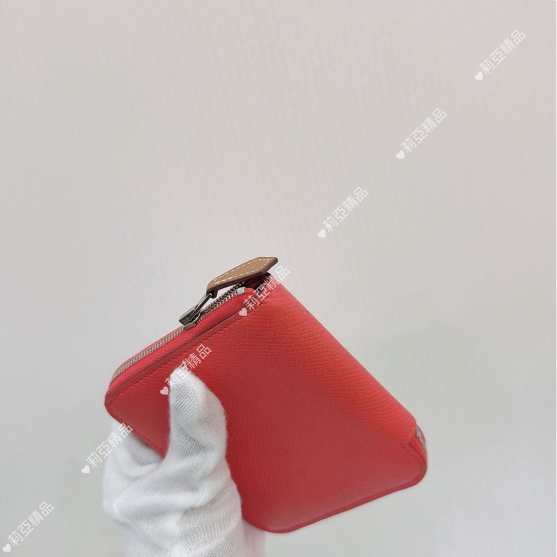 莉亞精品♡ Hermes唇膏粉幾何絲巾短夾 X刻 二手-7