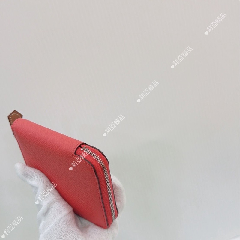 莉亞精品♡ Hermes唇膏粉幾何絲巾短夾 X刻 二手-8