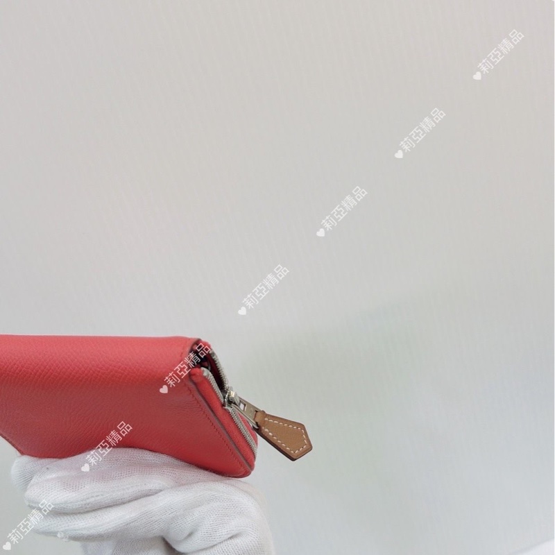 莉亞精品♡ Hermes唇膏粉幾何絲巾短夾 X刻 二手-10