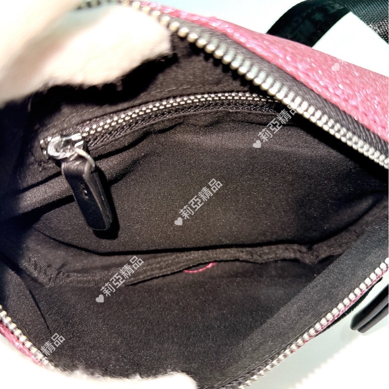 莉亞精品♡ 眨眼亮片粉腰包 二手-8