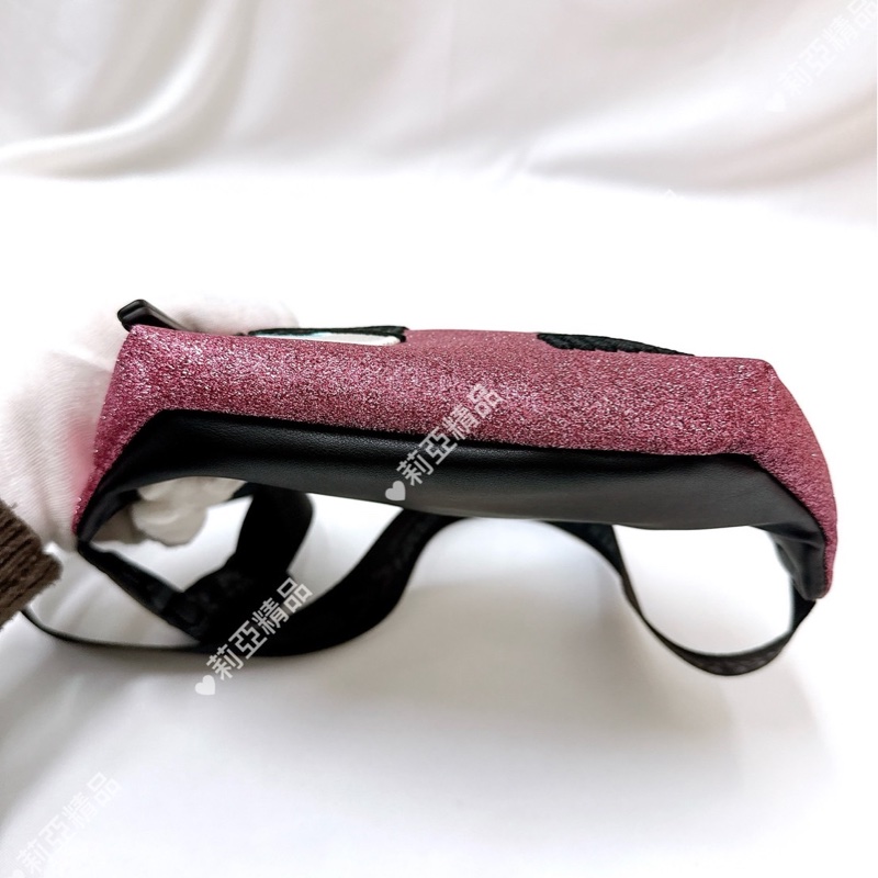 莉亞精品♡ 眨眼亮片粉腰包 二手-9