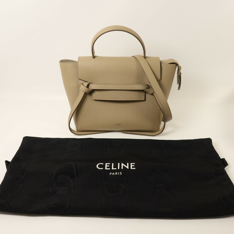 CELINE 牛皮皮革Micro Belt Bag金扣手挽肩背兩用袋-9