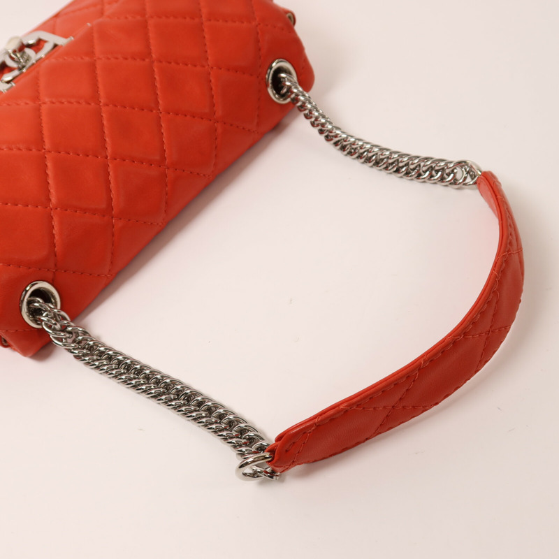 CHANEL 羊皮皮革Shoulder Bag銀扣鏈帶肩背袋-7