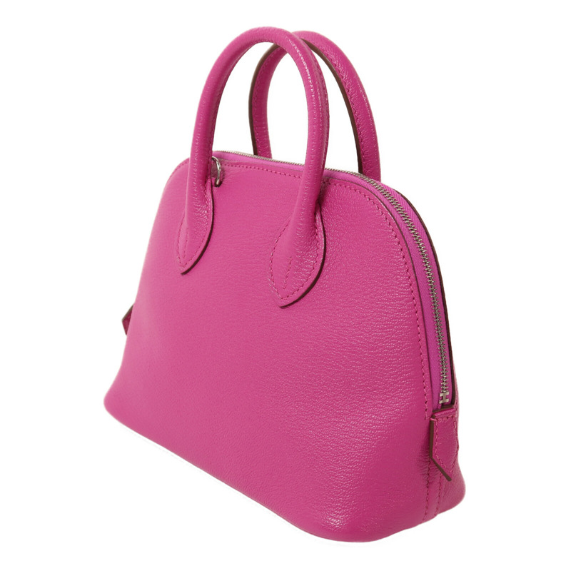 HERMES Chevre皮革Mini Bolide 1923銀扣手挽肩背兩用袋Magnolia-2