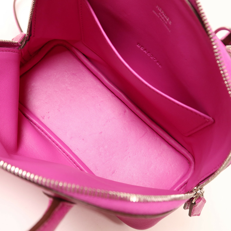 HERMES Chevre皮革Mini Bolide 1923銀扣手挽肩背兩用袋Magnolia-4