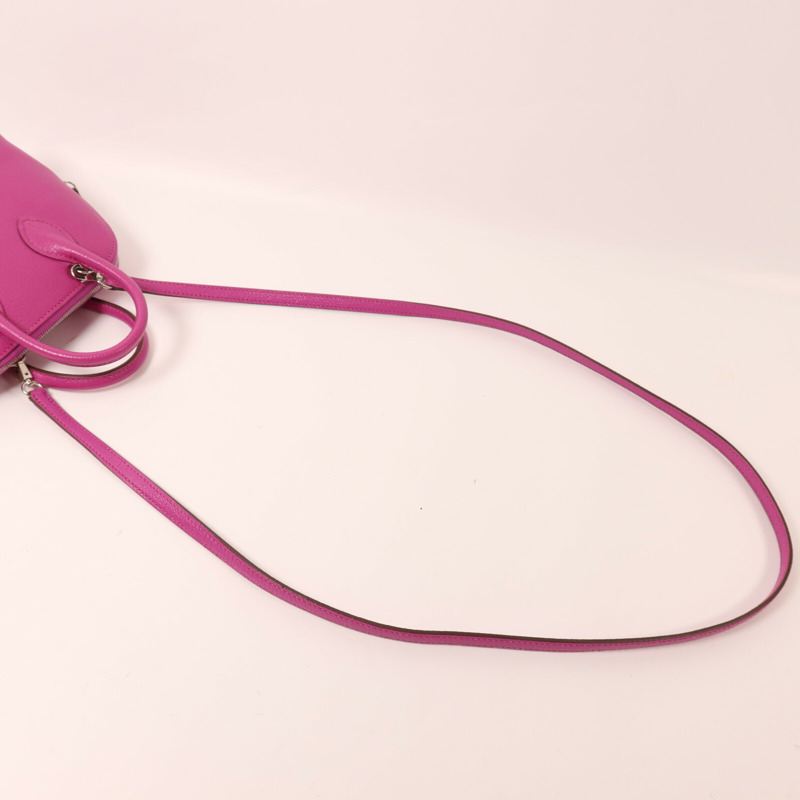 HERMES Chevre皮革Mini Bolide 1923銀扣手挽肩背兩用袋Magnolia-7