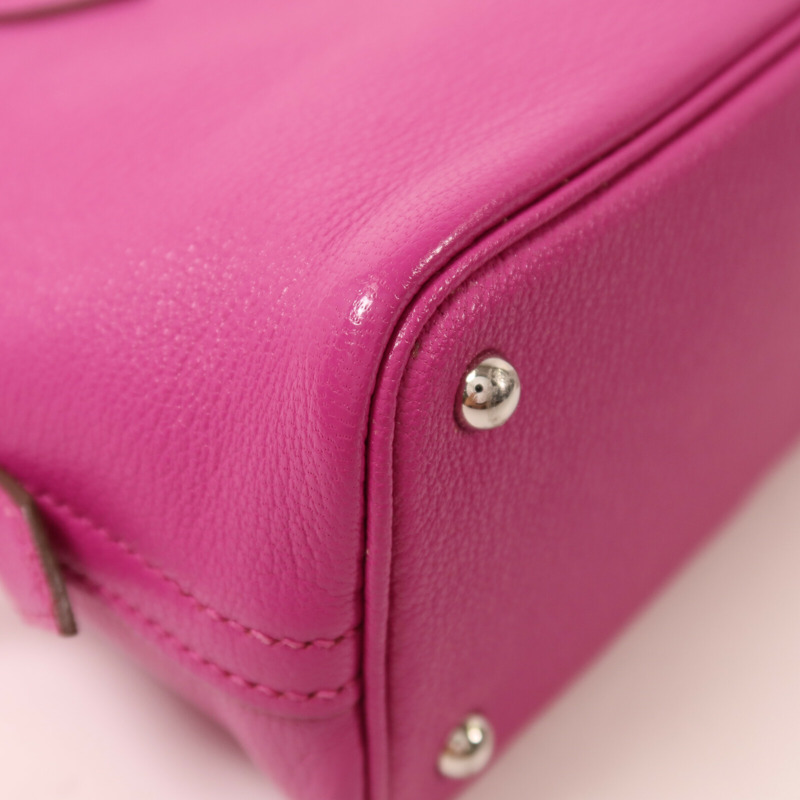 HERMES Chevre皮革Mini Bolide 1923銀扣手挽肩背兩用袋Magnolia-10