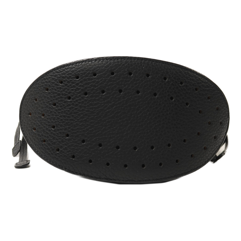 Delvaux 牛皮皮革/帆布Pin Mini Bucket Airess金扣手挽肩背兩用袋-3