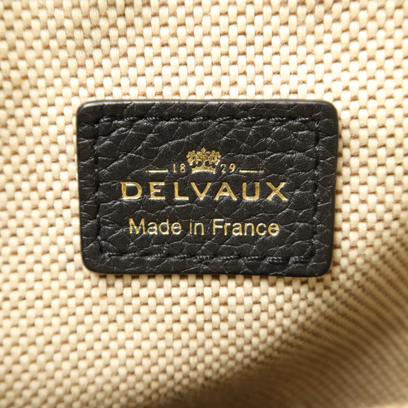 Delvaux 牛皮皮革/帆布Pin Mini Bucket Airess金扣手挽肩背兩用袋-5