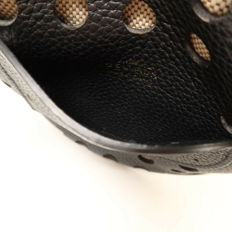 Delvaux 牛皮皮革/帆布Pin Mini Bucket Airess金扣手挽肩背兩用袋-6