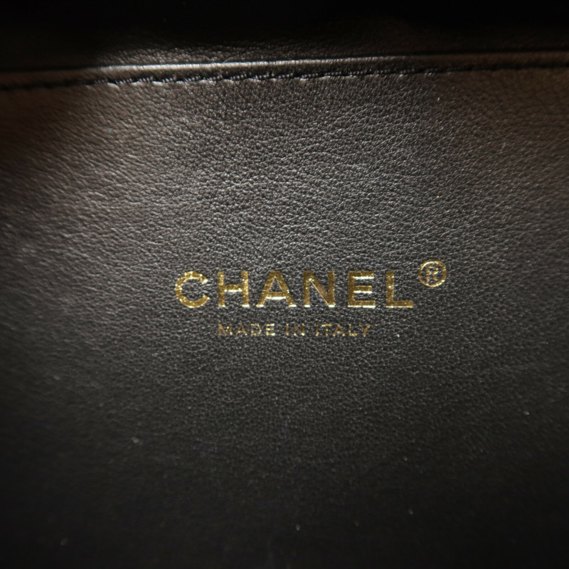 CHANEL 牛皮皮革Vanity Case Small金扣鏈帶手挽肩背兩用袋-5
