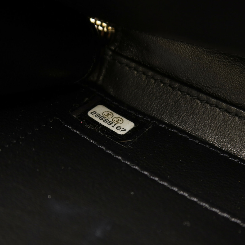 CHANEL 牛皮皮革Vanity Case Small金扣鏈帶手挽肩背兩用袋-7