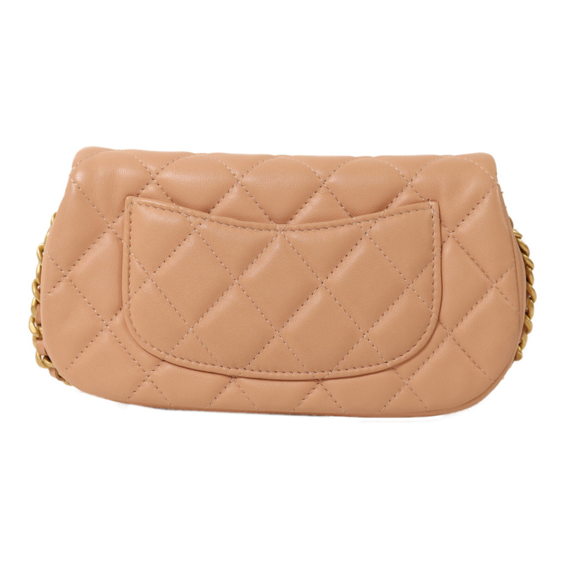 CHANEL 牛皮皮革Chain Shoulder金扣鏈帶肩背袋-1