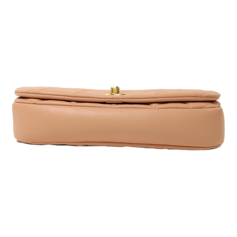 CHANEL 牛皮皮革Chain Shoulder金扣鏈帶肩背袋-3