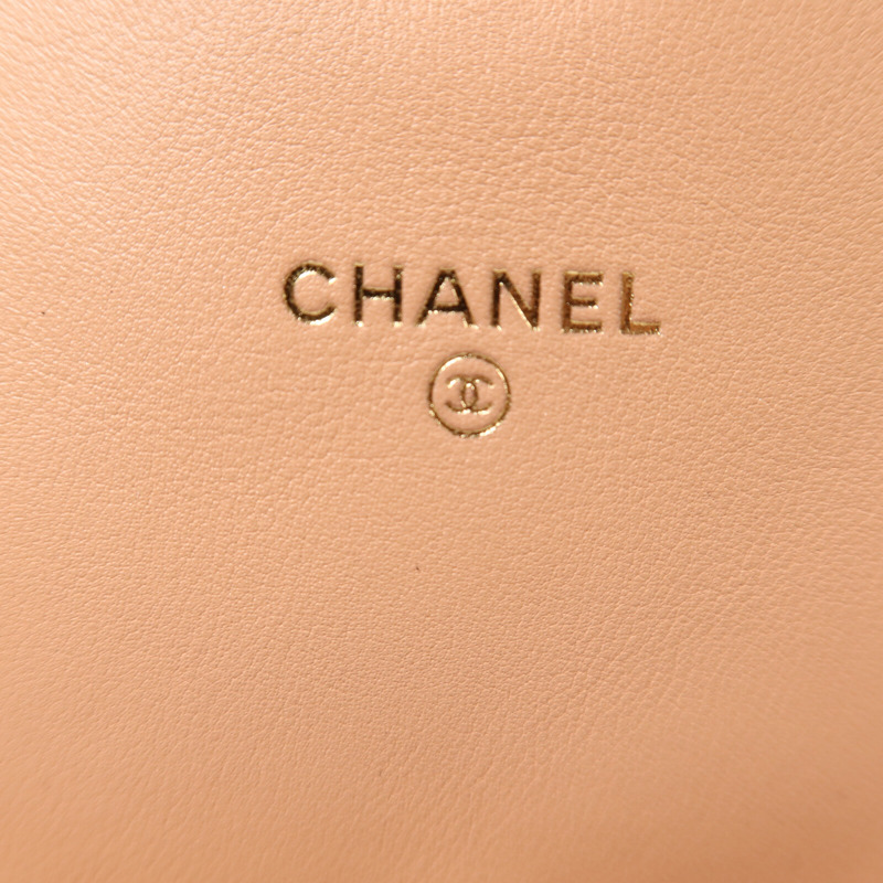 CHANEL 牛皮皮革Chain Shoulder金扣鏈帶肩背袋-5
