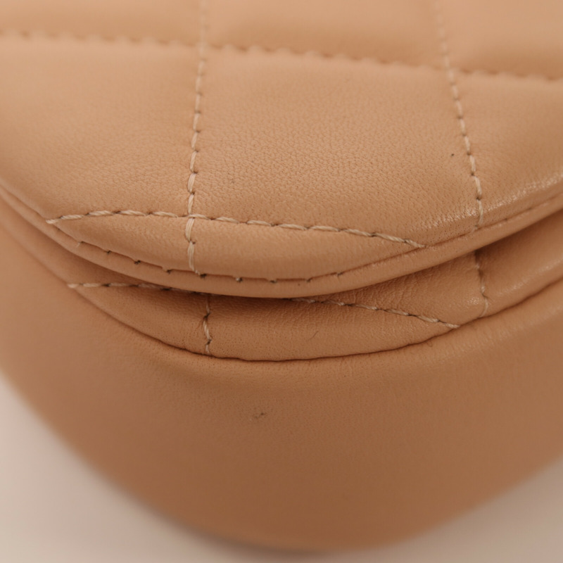 CHANEL 牛皮皮革Chain Shoulder金扣鏈帶肩背袋-11