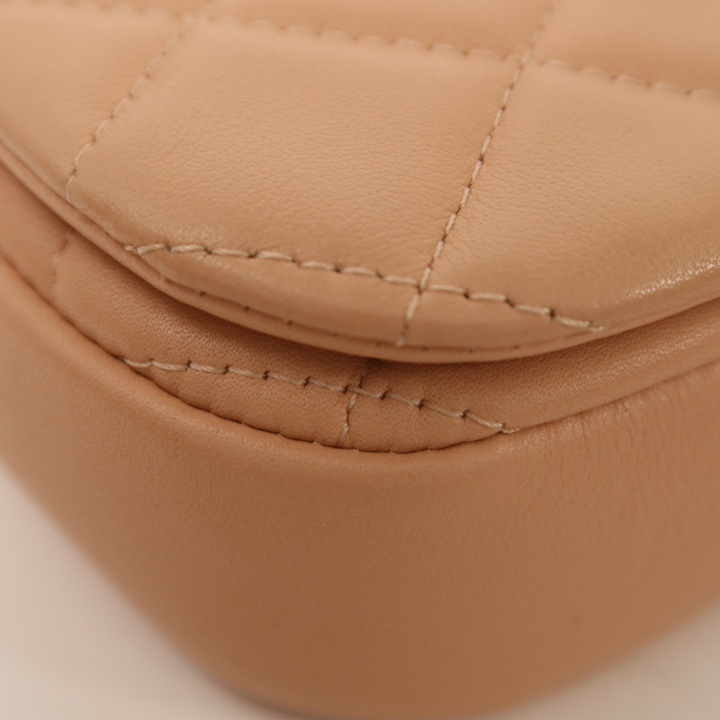 CHANEL 牛皮皮革Chain Shoulder金扣鏈帶肩背袋-12