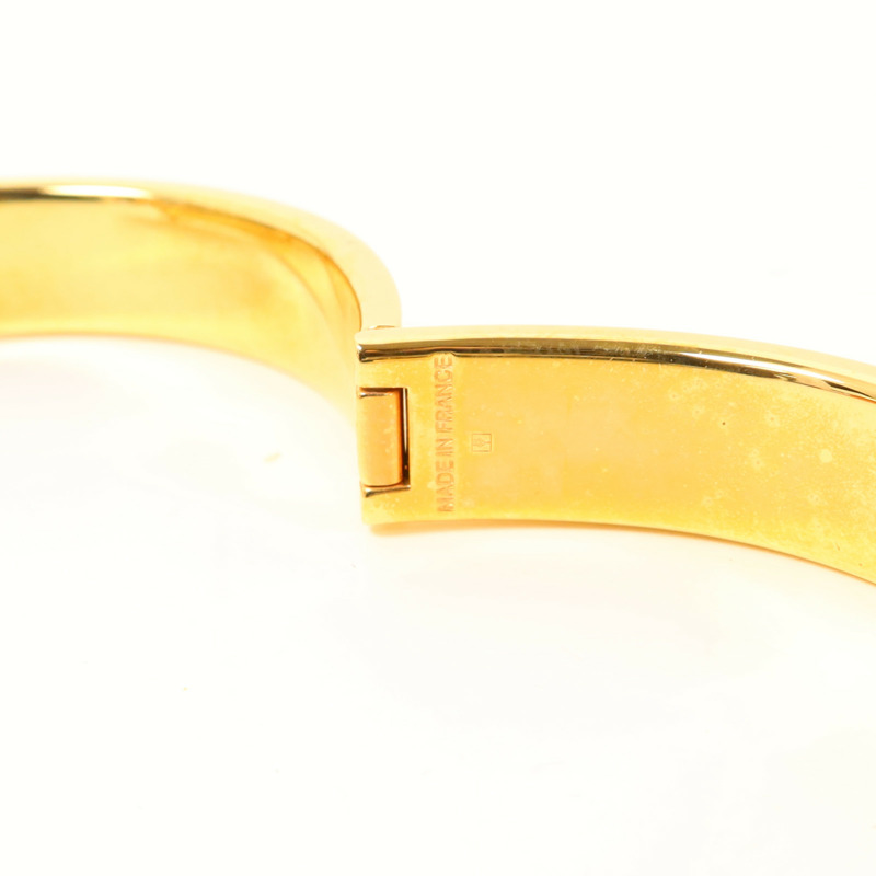 HERMES 金屬/琺瑯Clic H手鐲Blanc-7