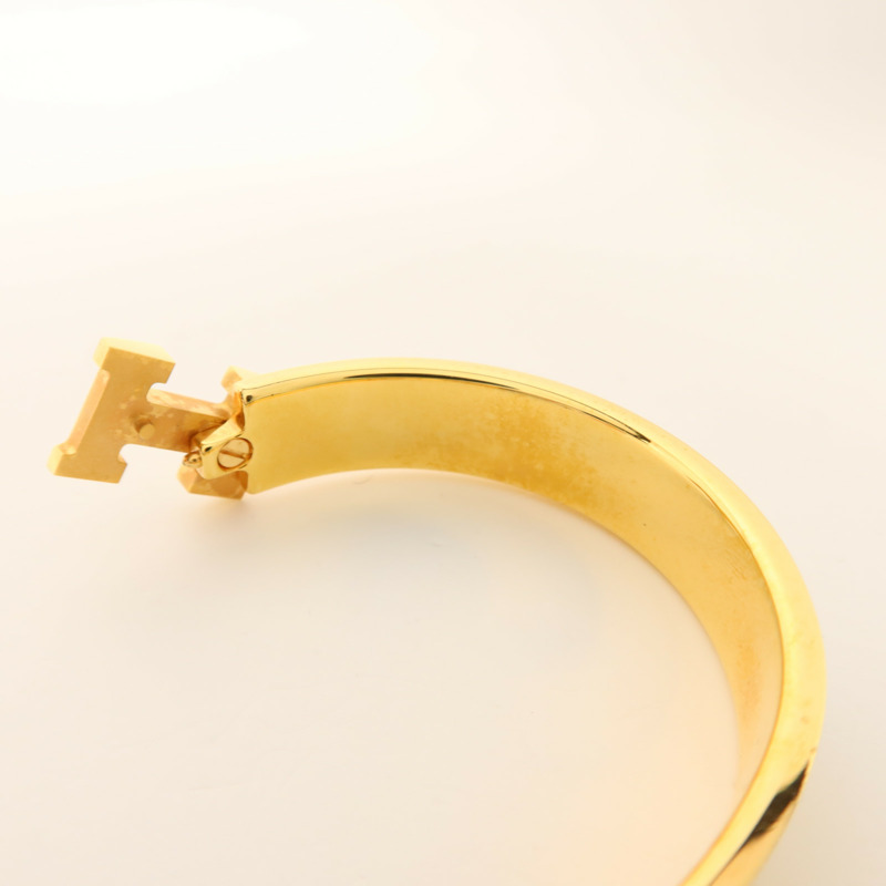 HERMES 金屬/琺瑯Clic H手鐲Blanc-12