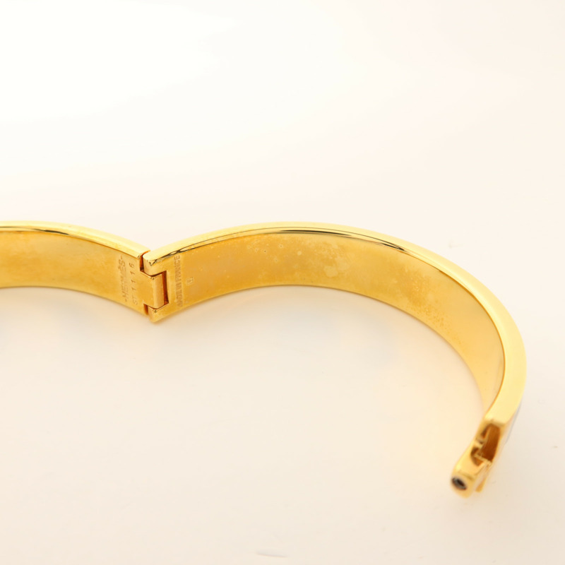 HERMES 金屬/琺瑯Clic H手鐲Blanc-13