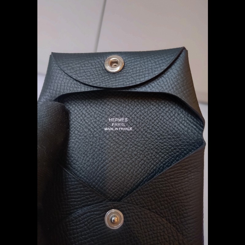 Hermes 黑皮對開小方零錢包 Bastia-10
