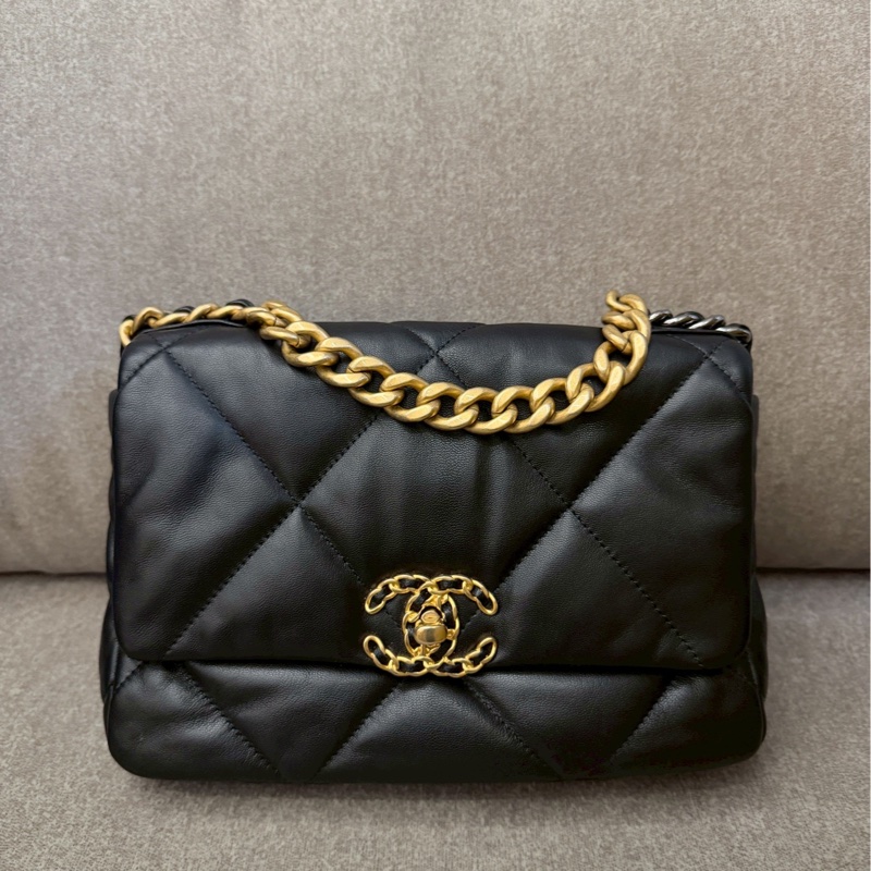 香奈兒19bag黑金小號-0