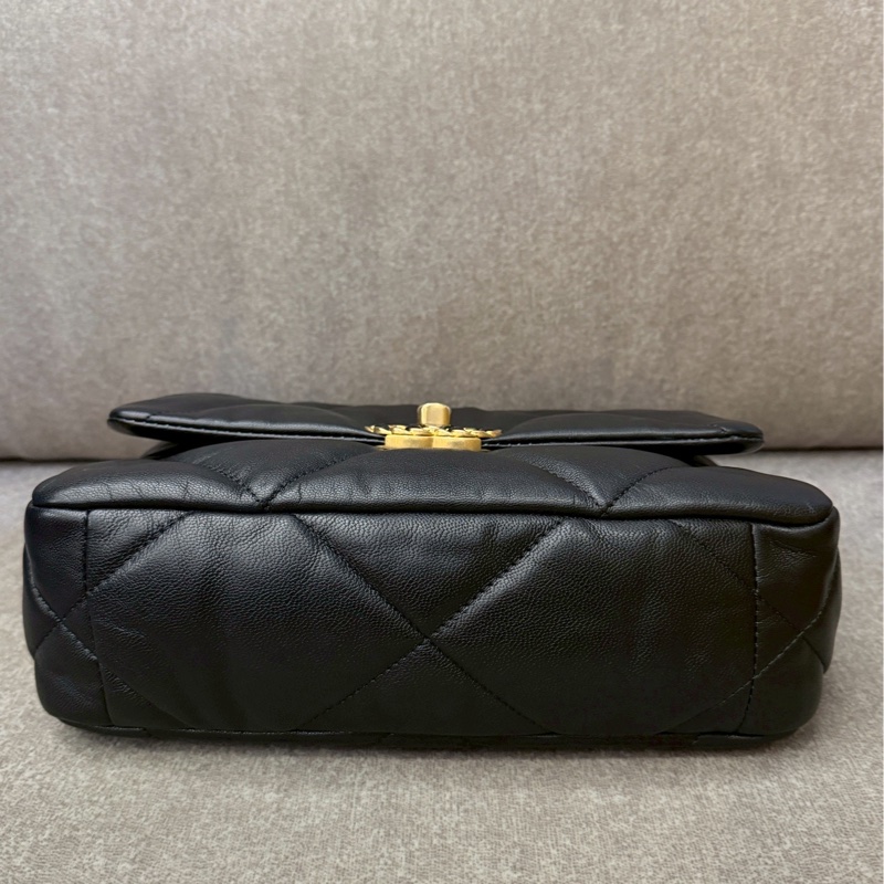 香奈兒19bag黑金小號-7