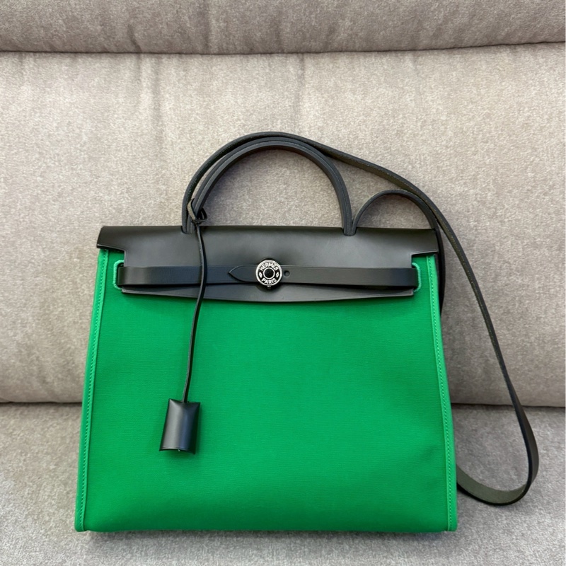 愛馬仕黑綠herbag31-0
