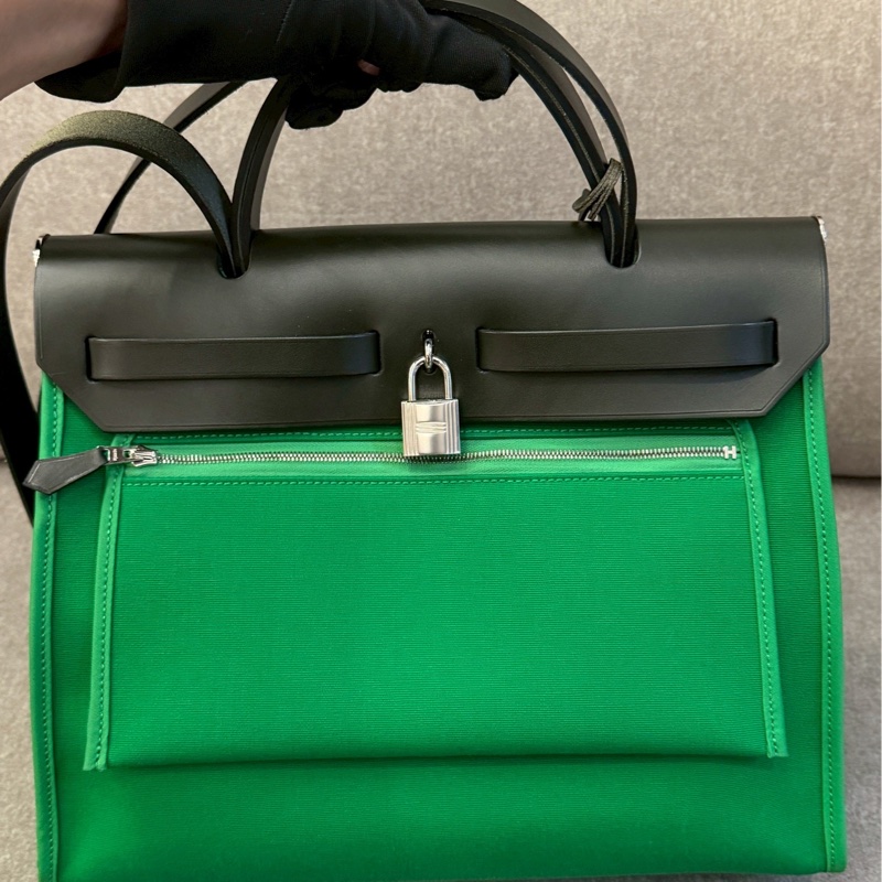 愛馬仕黑綠herbag31-3