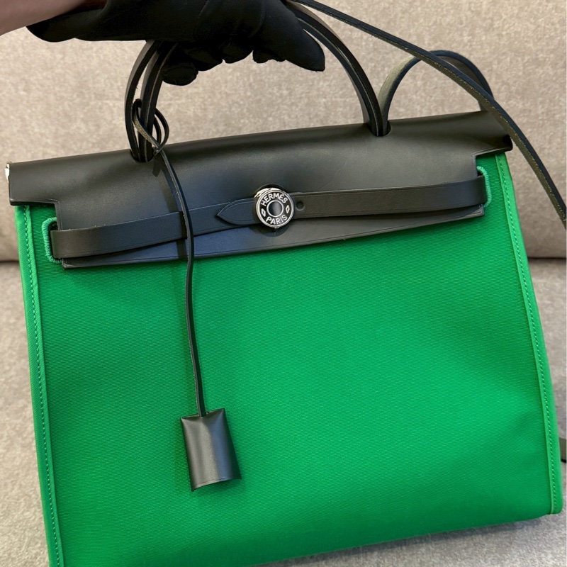 愛馬仕黑綠herbag31-4