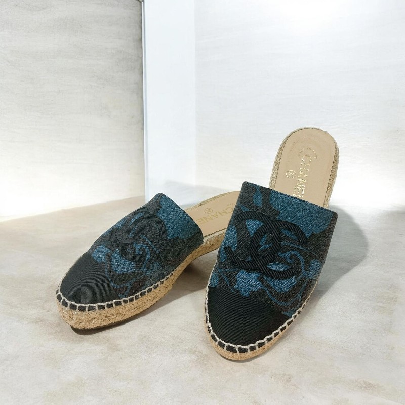 莉亞精品♡CHANEL 牛仔漁夫穆勒鞋 尺碼37 二手美品-0