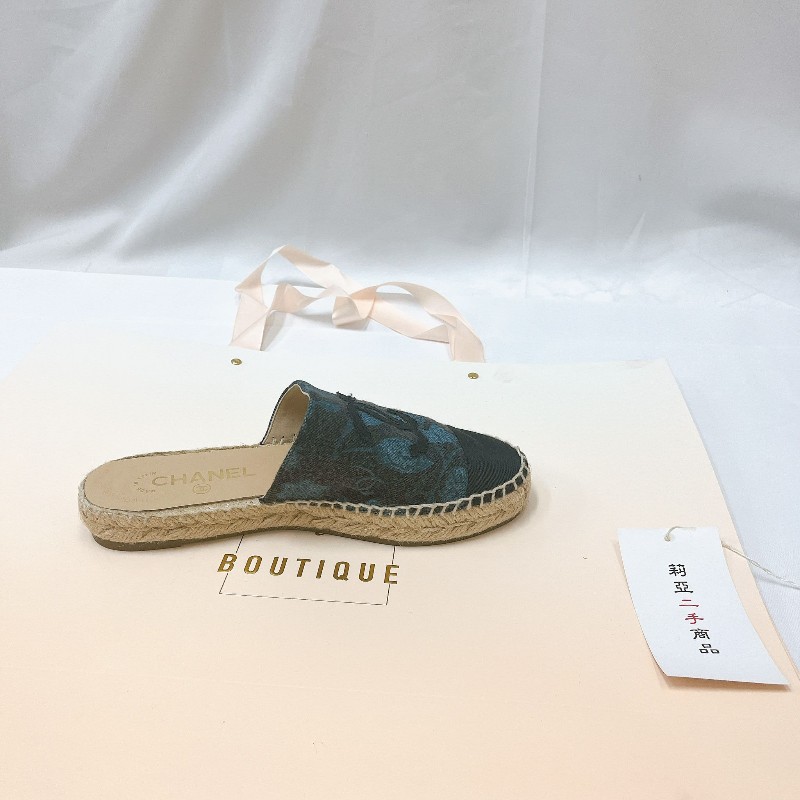 莉亞精品♡CHANEL 牛仔漁夫穆勒鞋 尺碼37 二手美品-6