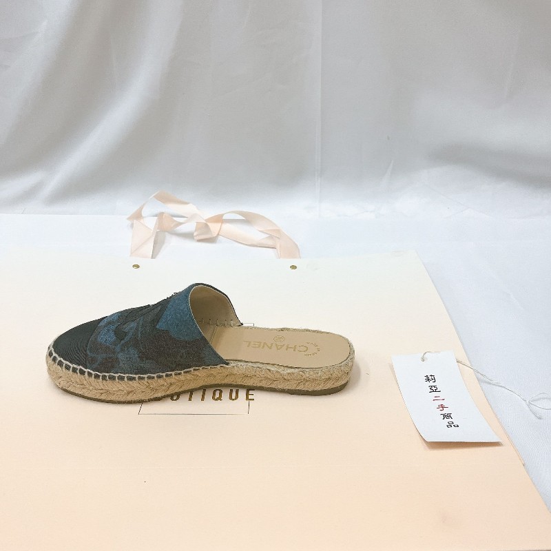 莉亞精品♡CHANEL 牛仔漁夫穆勒鞋 尺碼37 二手美品-7