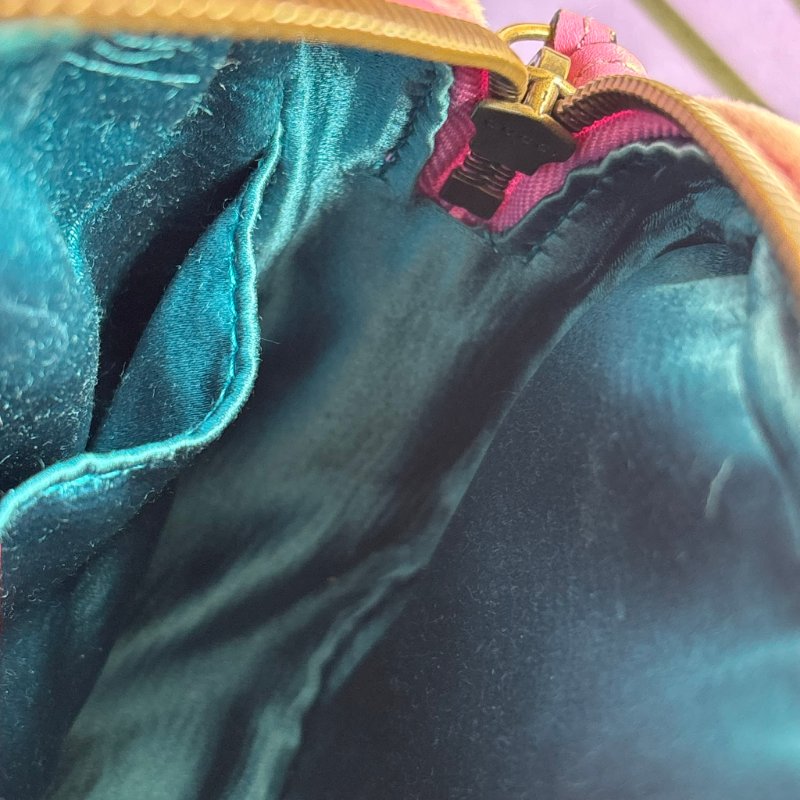 ::GUCCI 真品＊448065 粉色天鵝絨鑽飾相機包 斜背包-17