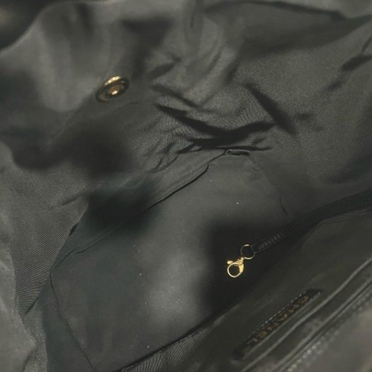 東區正精品㊣CHANEL A91122 香奈兒黑色羊皮翻蓋金釦金鍊雙肩後背包大款 RZ6358-14