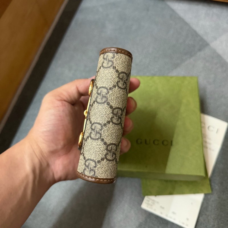 GUCCI 1955 帆布牛皮短夾/零錢包-6