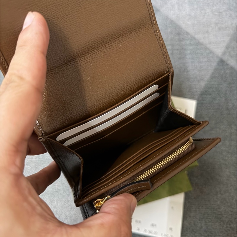 GUCCI 1955 帆布牛皮短夾/零錢包-8